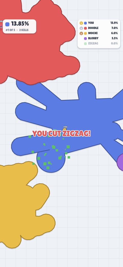 Two kills in, wearing the crown with 13.85% of the paper